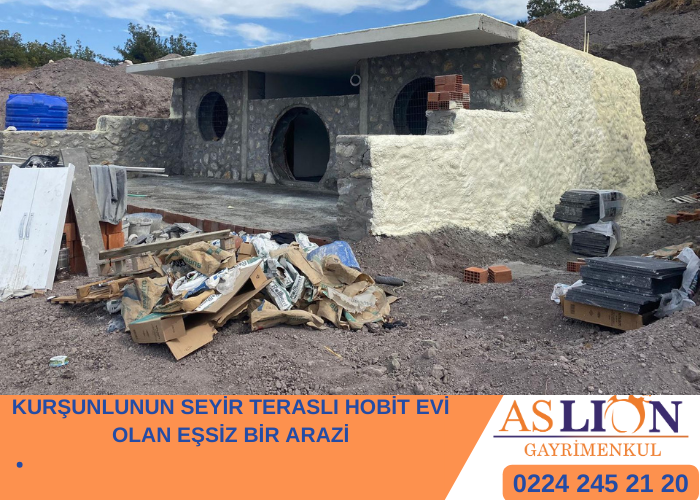 KURŞUNLUNUN SEYİR TERASLI HOBİT EVİ OLAN EŞSİZ BİR ARAZİ